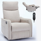 Fauteuil inclinable manuel à 8 points de massage, fauteuil à bascule pivotant en tissu, fauteuil simple avec bascule et chauffage lombaire