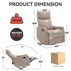 Fauteuil inclinable manuel à 8 points de massage, fauteuil à bascule pivotant en tissu, fauteuil simple avec bascule et chauffage lombaire