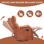 Fauteuil inclinable manuel à 8 points de massage, fauteuil à bascule pivotant en tissu, fauteuil simple avec bascule et chauffage lombaire