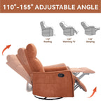 Fauteuil inclinable manuel à 8 points de massage, fauteuil à bascule pivotant en tissu, fauteuil simple avec bascule et chauffage lombaire