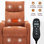 Fauteuil inclinable manuel à 8 points de massage, fauteuil à bascule pivotant en tissu, fauteuil simple avec bascule et chauffage lombaire