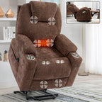 Fauteuil inclinable à vibrations 8 points, massage électrique, mécanisme de mouvement robuste avec chauffage lombaire, deux ports USB et porte-gobelets