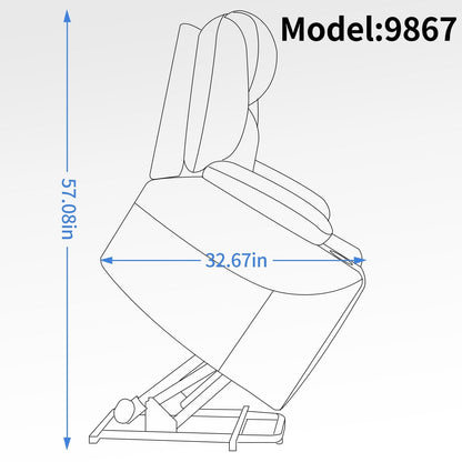 Fauteuil inclinable à vibrations 8 points, massage électrique, mécanisme de mouvement robuste avec chauffage lombaire, deux ports USB et porte-gobelets