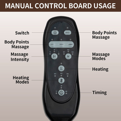 Fauteuil inclinable à vibrations 8 points, massage électrique, mécanisme de mouvement robuste avec chauffage lombaire, deux ports USB et porte-gobelets