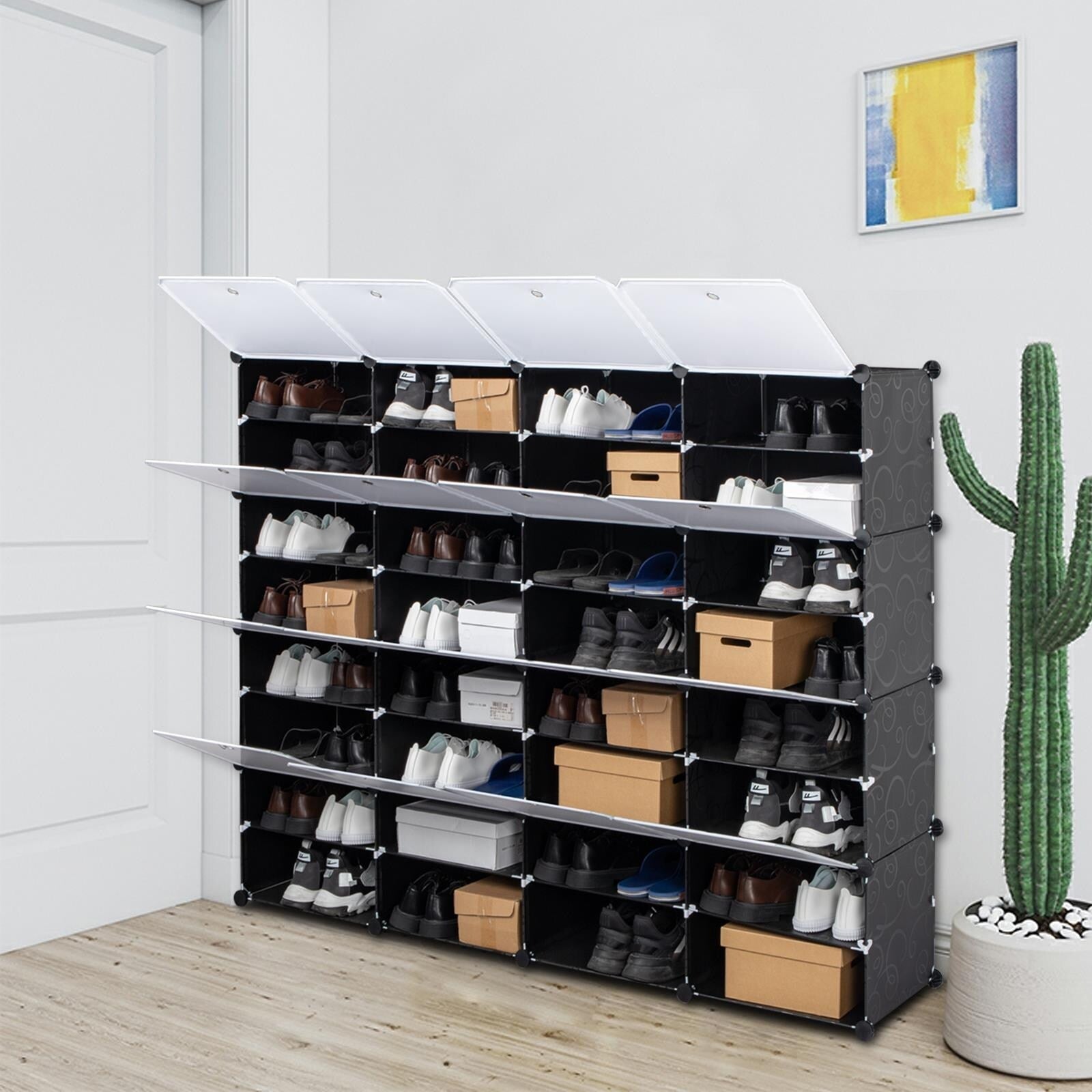 Range-chaussures portable à 8 niveaux pour 64 paires
