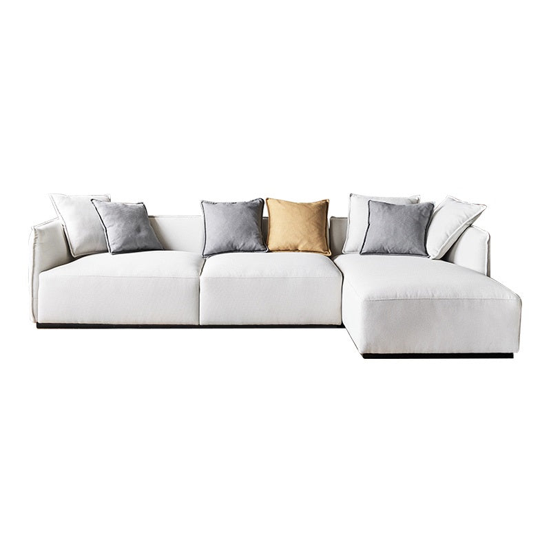 Canapé d'angle en tissu beige serein