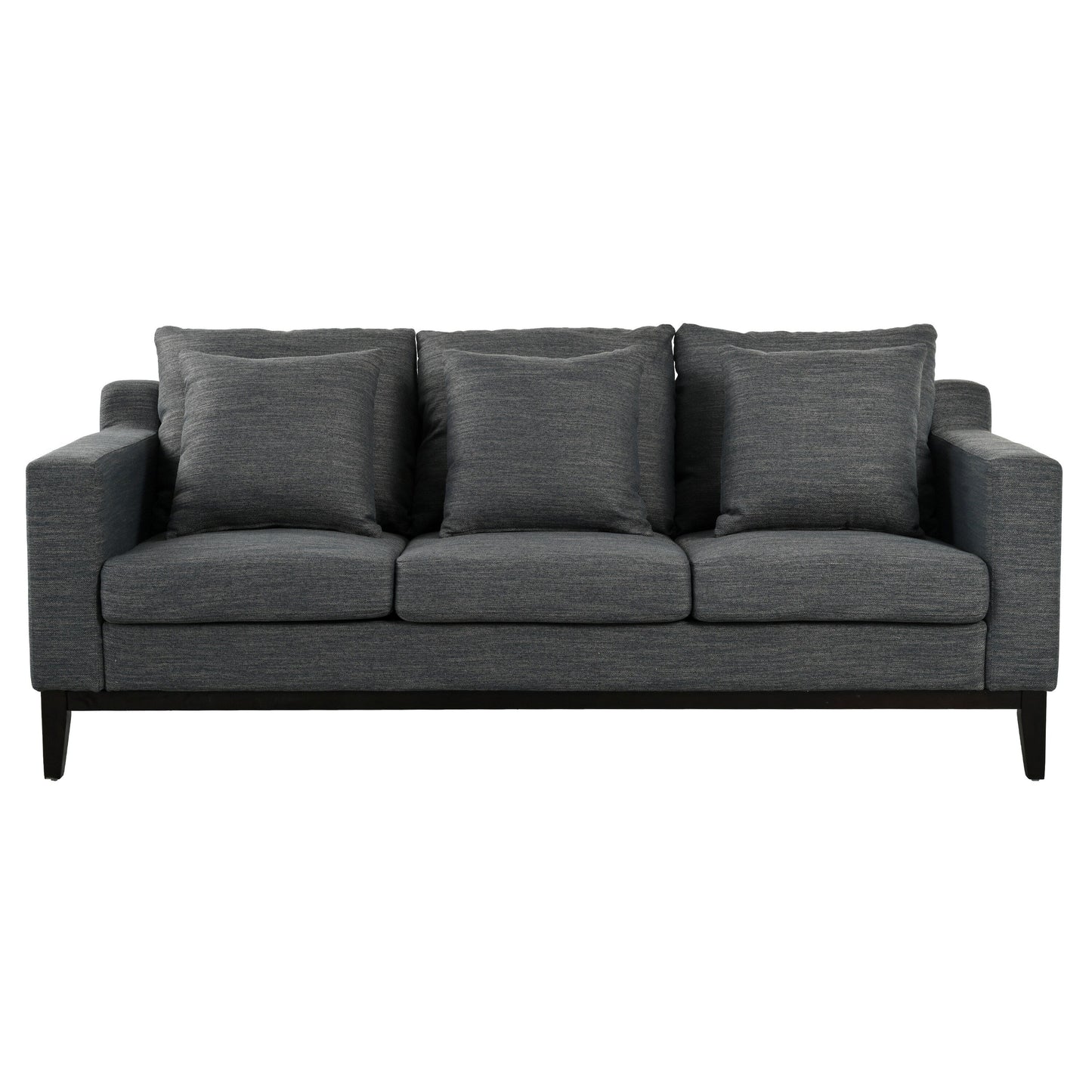Canapé 3 places en polyester 80,5 pouces, finitions en bois massif – Confort haut de gamme pour le salon ou le bureau