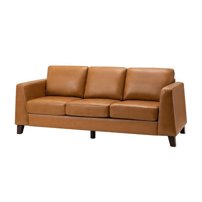 Canapé Rita 81,5 en cuir véritable avec accoudoirs et pieds en bois massif par HULALA HOME