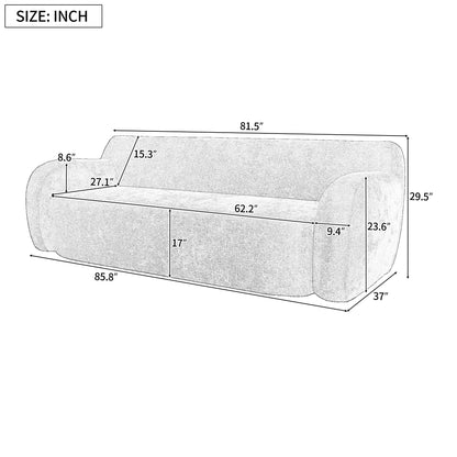 Canapé 3 places minimaliste à compression 81,5 avec larges assises et rembourrage en mousse haute densité pour salons