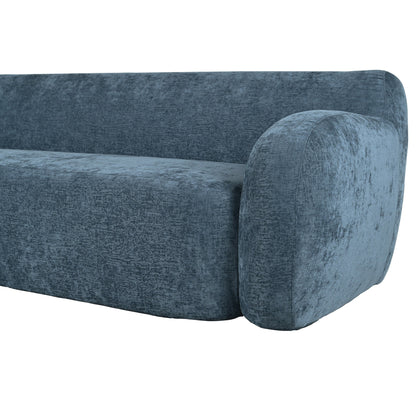 Canapé 3 places incurvé en polyester 81,5 avec accoudoirs ergonomiques, mousse haute densité et aucun assemblage requis