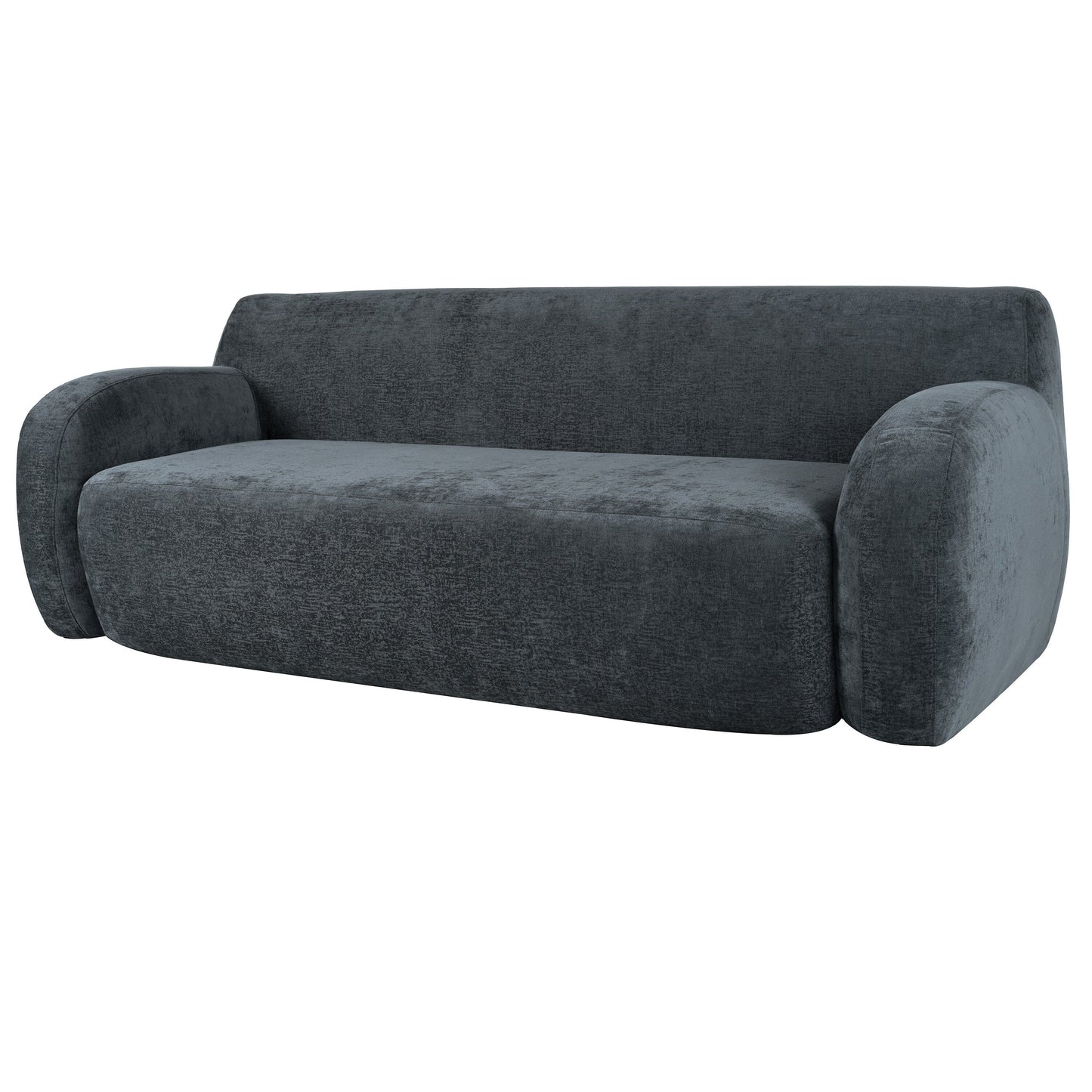 Canapé 3 places incurvé en polyester 81,5 avec accoudoirs ergonomiques, mousse haute densité et aucun assemblage requis