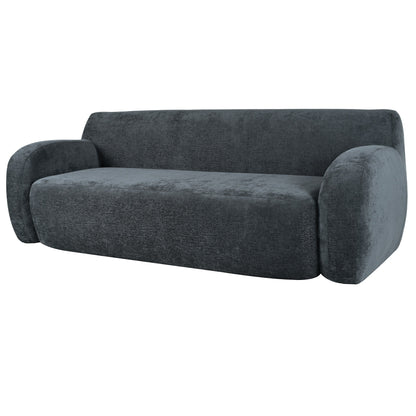Canapé 3 places incurvé en polyester 81,5 avec accoudoirs ergonomiques, mousse haute densité et aucun assemblage requis