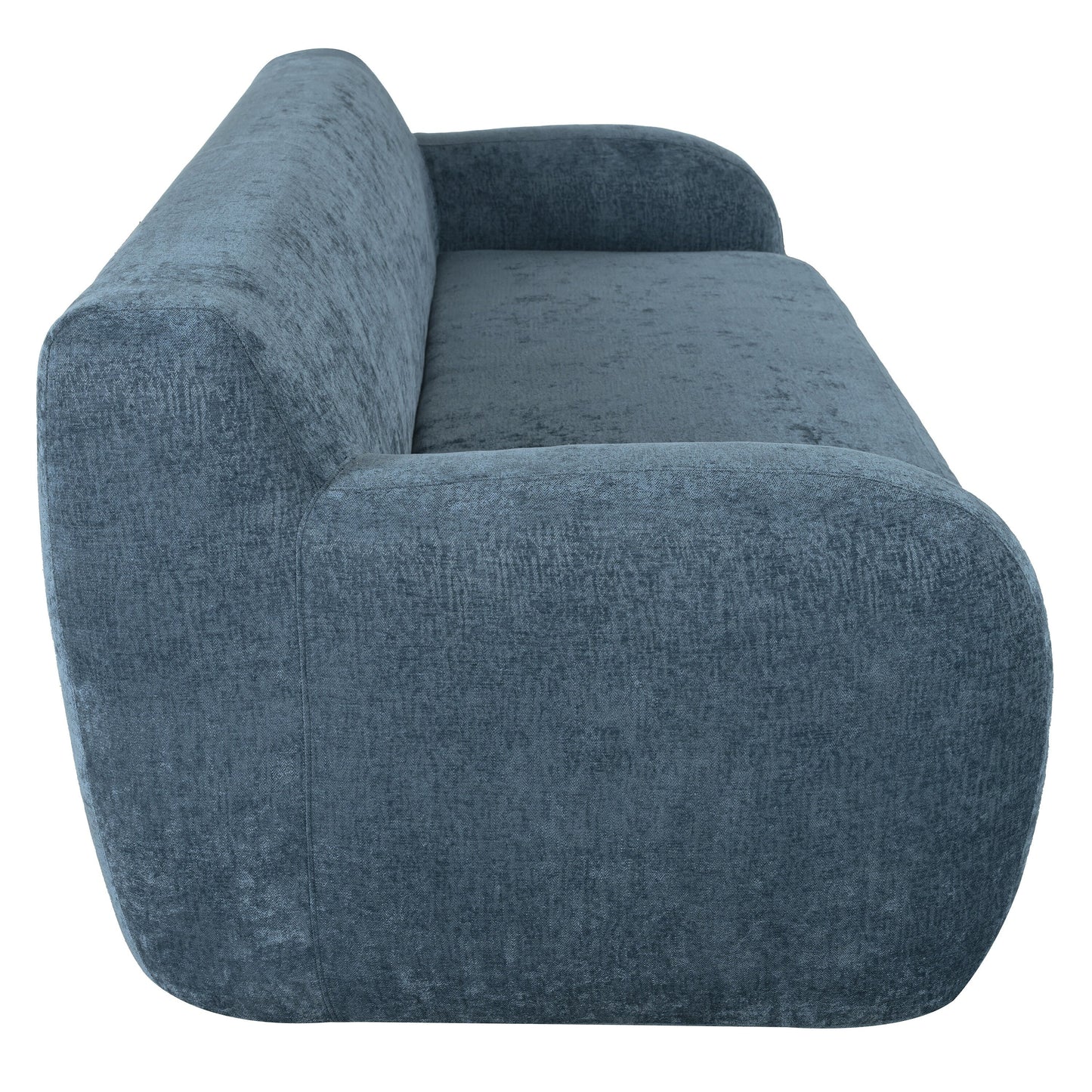 Canapé 3 places incurvé en polyester 81,5 avec accoudoirs ergonomiques, mousse haute densité et aucun assemblage requis