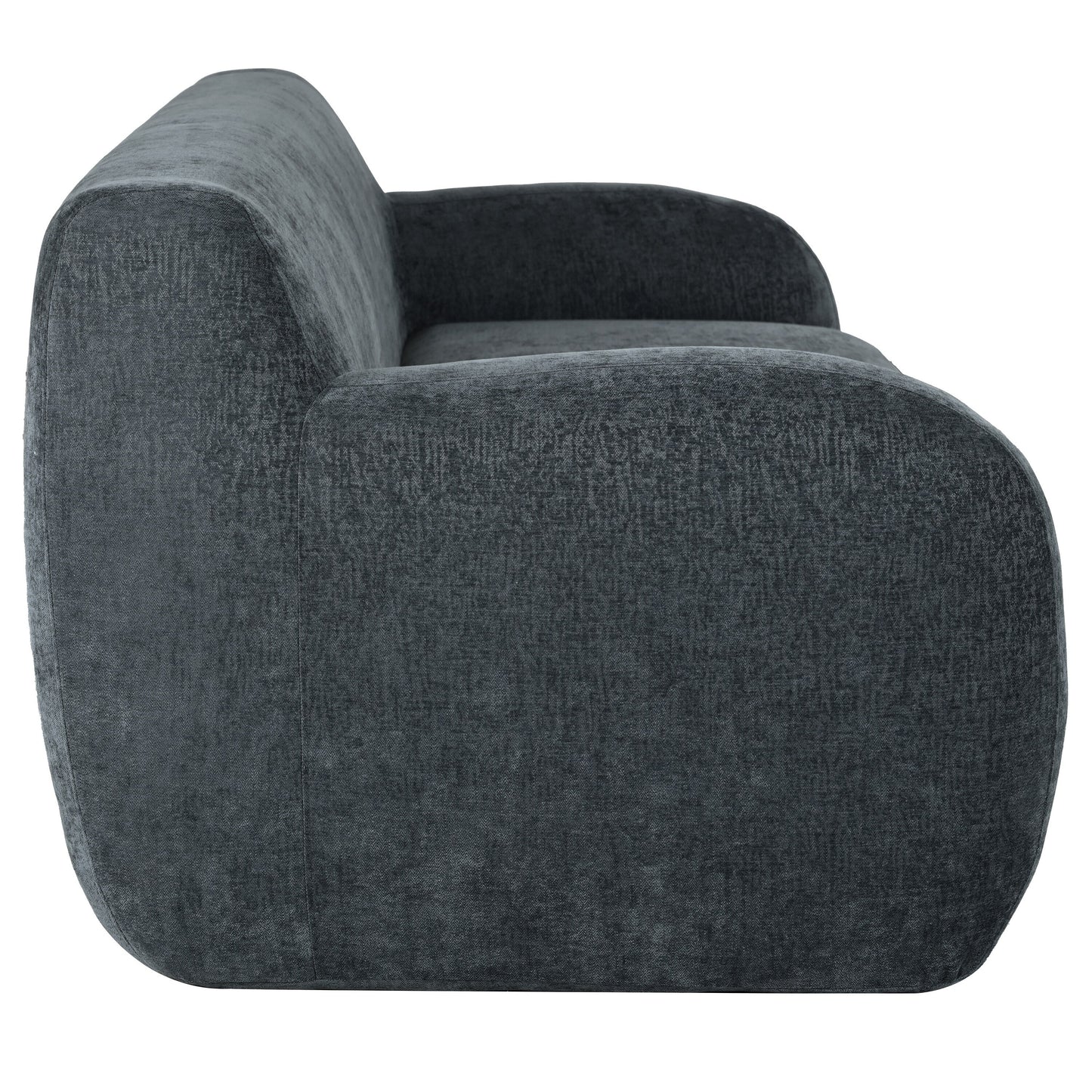 Canapé 3 places incurvé en polyester 81,5 avec accoudoirs ergonomiques, mousse haute densité et aucun assemblage requis