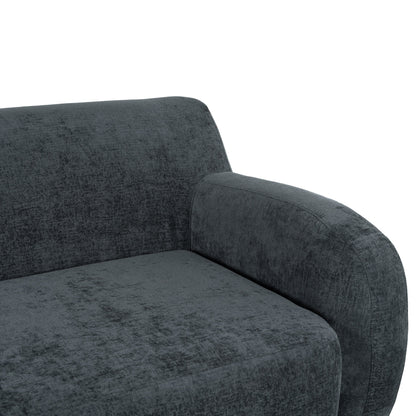 Canapé 3 places incurvé en polyester 81,5 avec accoudoirs ergonomiques, mousse haute densité et aucun assemblage requis