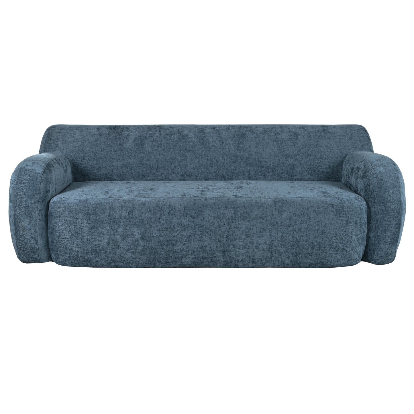 Canapé 3 places incurvé en polyester 81,5 avec accoudoirs ergonomiques, mousse haute densité et aucun assemblage requis