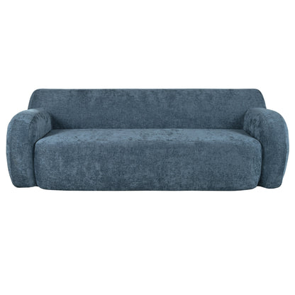 Canapé 3 places incurvé en polyester 81,5 avec accoudoirs ergonomiques, mousse haute densité et aucun assemblage requis