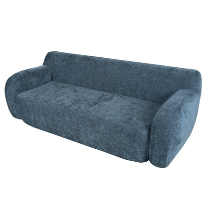 Canapé 3 places incurvé en polyester 81,5 avec accoudoirs ergonomiques, mousse haute densité et aucun assemblage requis