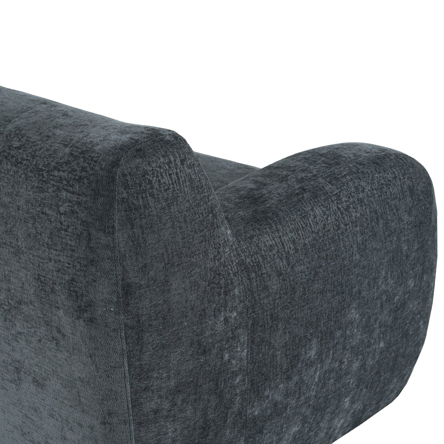 Canapé 3 places incurvé en polyester 81,5 avec accoudoirs ergonomiques, mousse haute densité et aucun assemblage requis