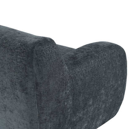 Canapé 3 places incurvé en polyester 81,5 avec accoudoirs ergonomiques, mousse haute densité et aucun assemblage requis