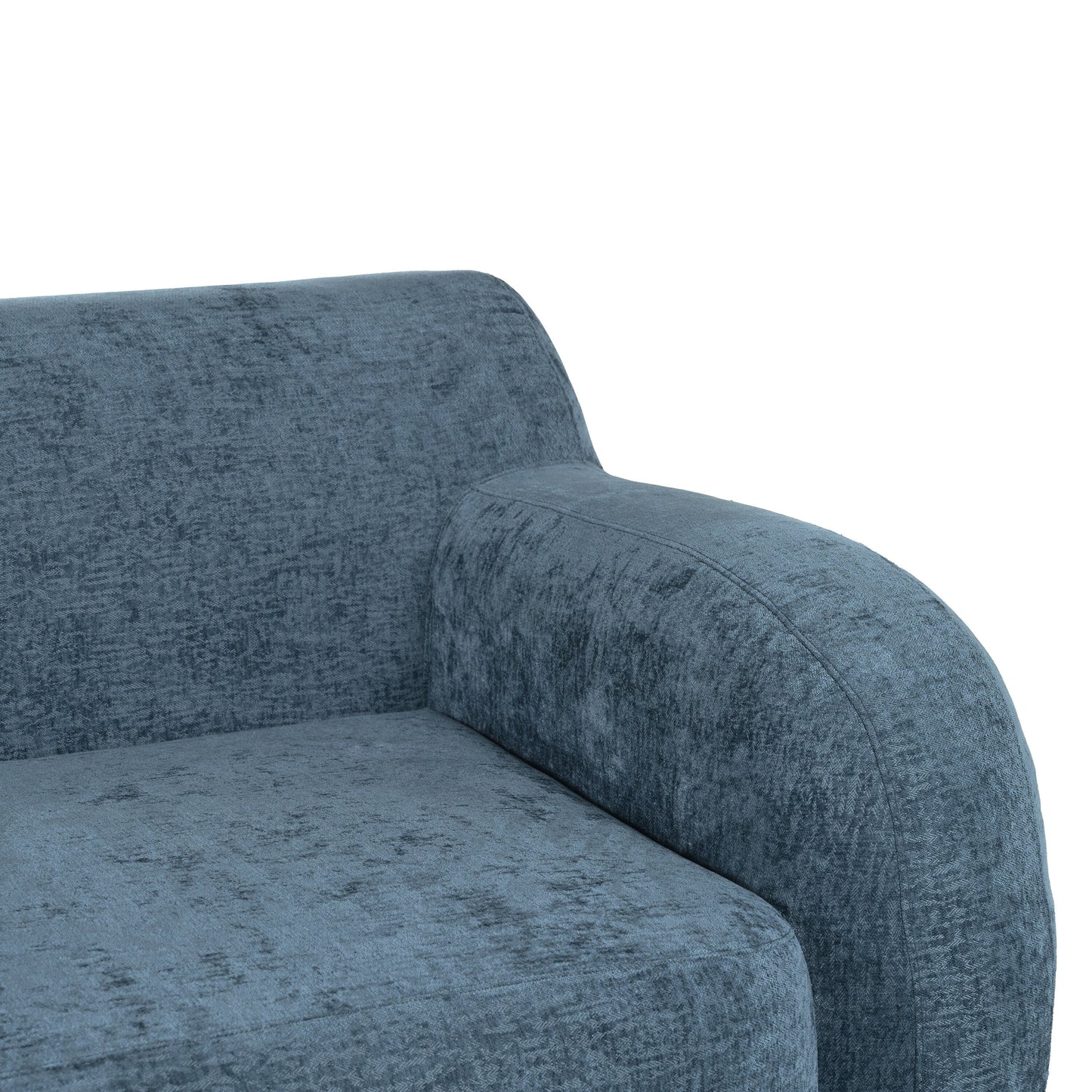 Canapé 3 places incurvé en polyester 81,5 avec accoudoirs ergonomiques, mousse haute densité et aucun assemblage requis
