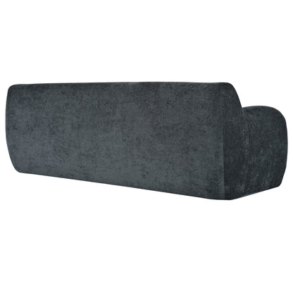 Canapé 3 places incurvé en polyester 81,5 avec accoudoirs ergonomiques, mousse haute densité et aucun assemblage requis