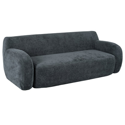 Canapé 3 places incurvé en polyester 81,5 avec accoudoirs ergonomiques, mousse haute densité et aucun assemblage requis