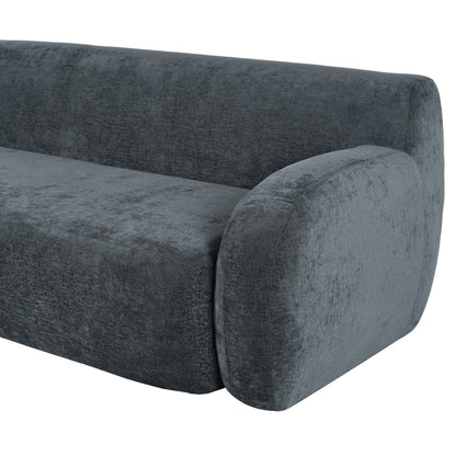 Canapé 3 places incurvé en polyester 81,5 avec accoudoirs ergonomiques, mousse haute densité et aucun assemblage requis