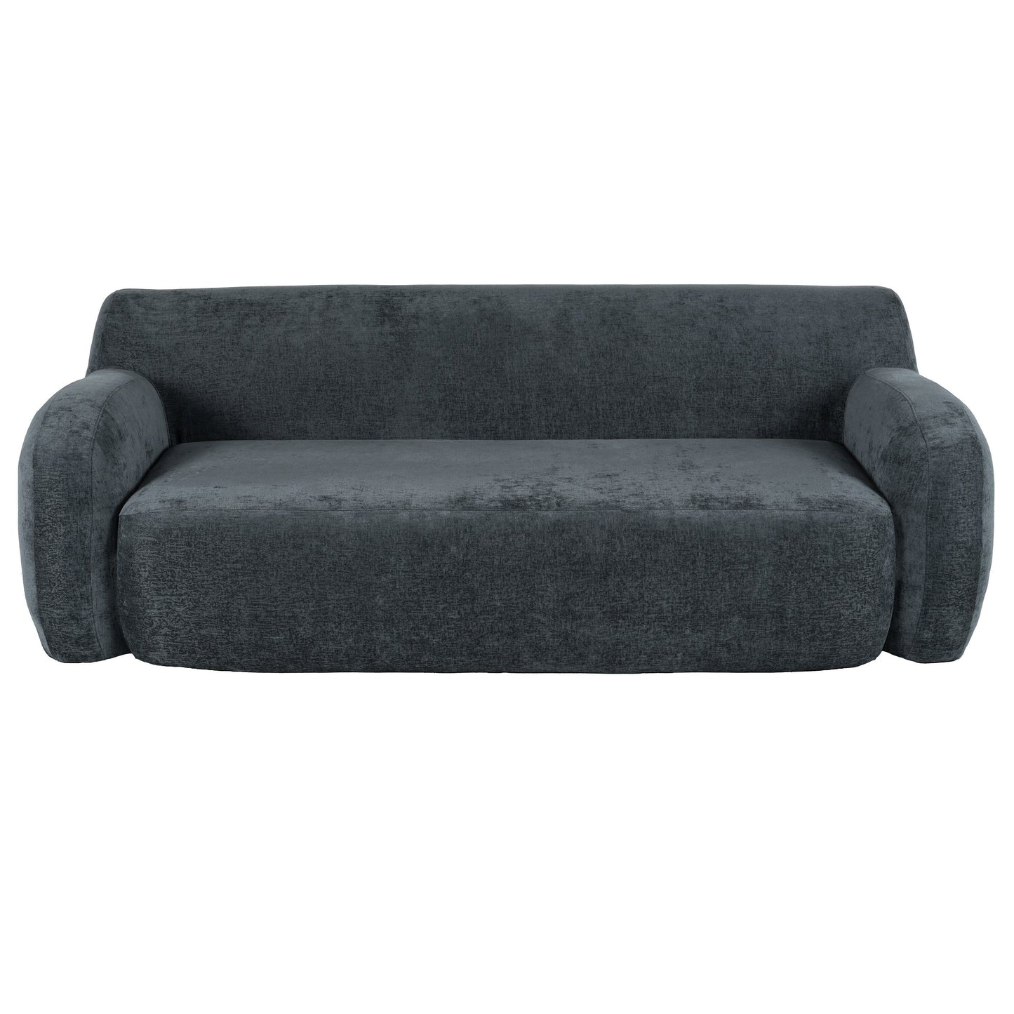 Canapé 3 places incurvé en polyester 81,5 avec accoudoirs ergonomiques, mousse haute densité et aucun assemblage requis