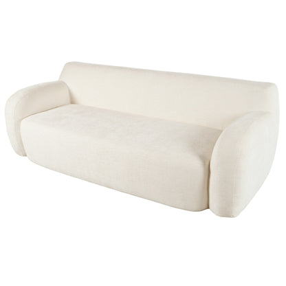 Canapé 3 places incurvé en polyester 81,5 avec accoudoirs ergonomiques, mousse haute densité et aucun assemblage requis