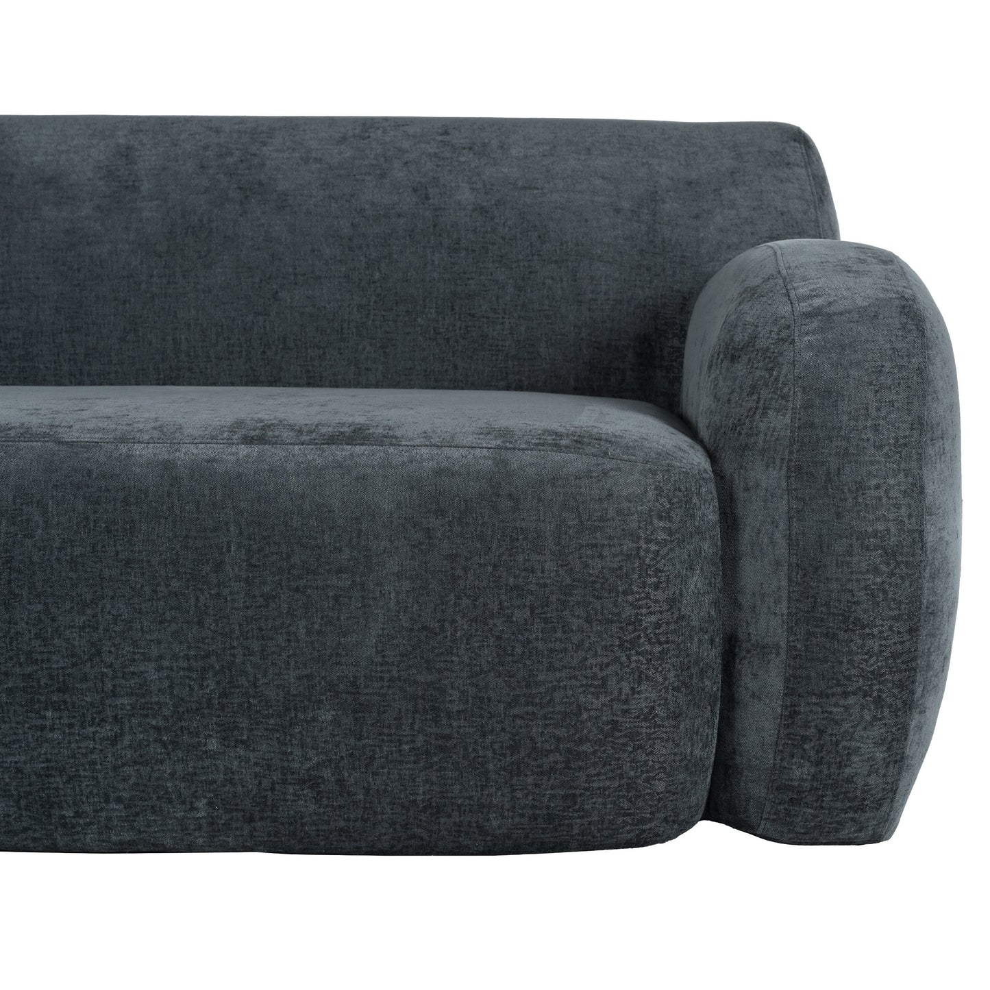 Canapé 3 places incurvé en polyester 81,5 avec accoudoirs ergonomiques, mousse haute densité et aucun assemblage requis