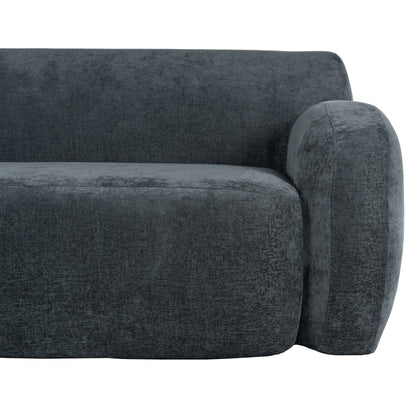Canapé 3 places incurvé en polyester 81,5 avec accoudoirs ergonomiques, mousse haute densité et aucun assemblage requis