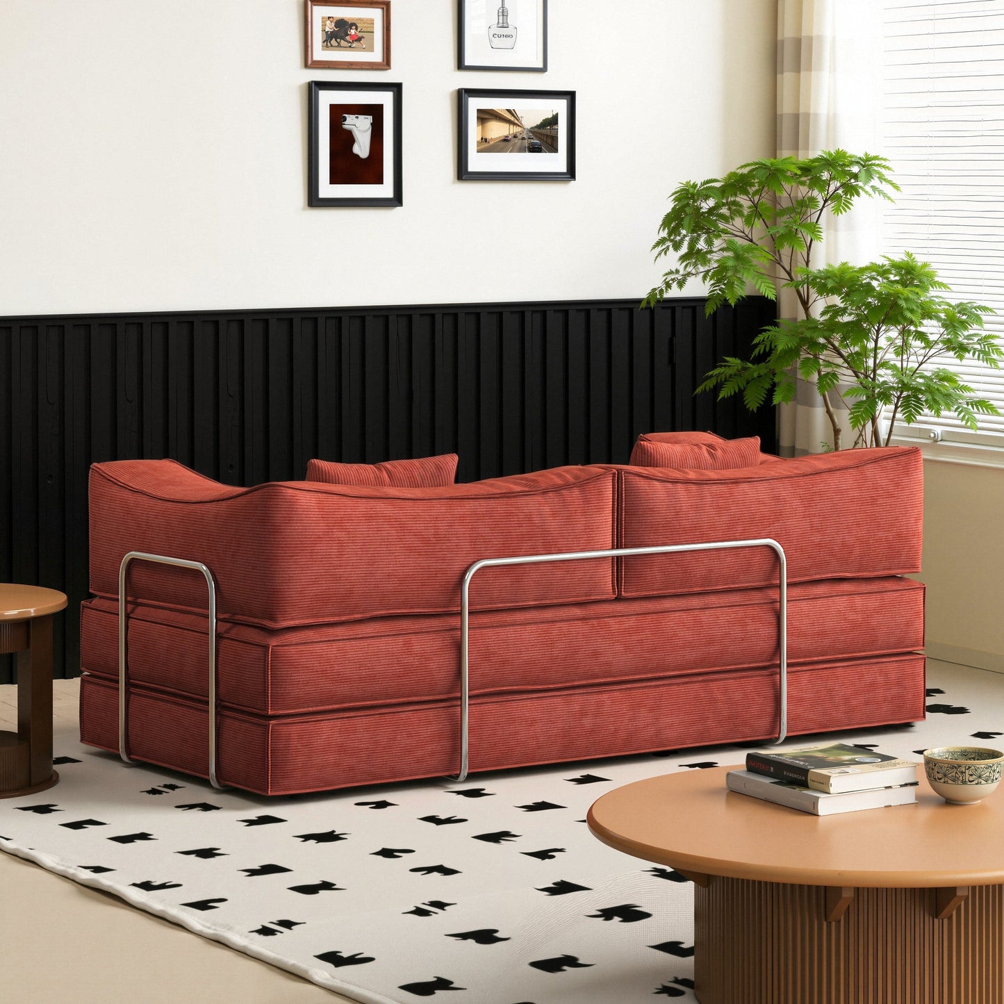 Canapé modulaire convertible en chenille de 82 pouces pour le salon