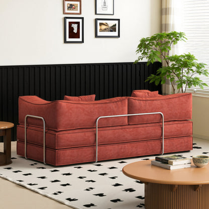 Canapé modulaire convertible en chenille de 82 pouces pour le salon
