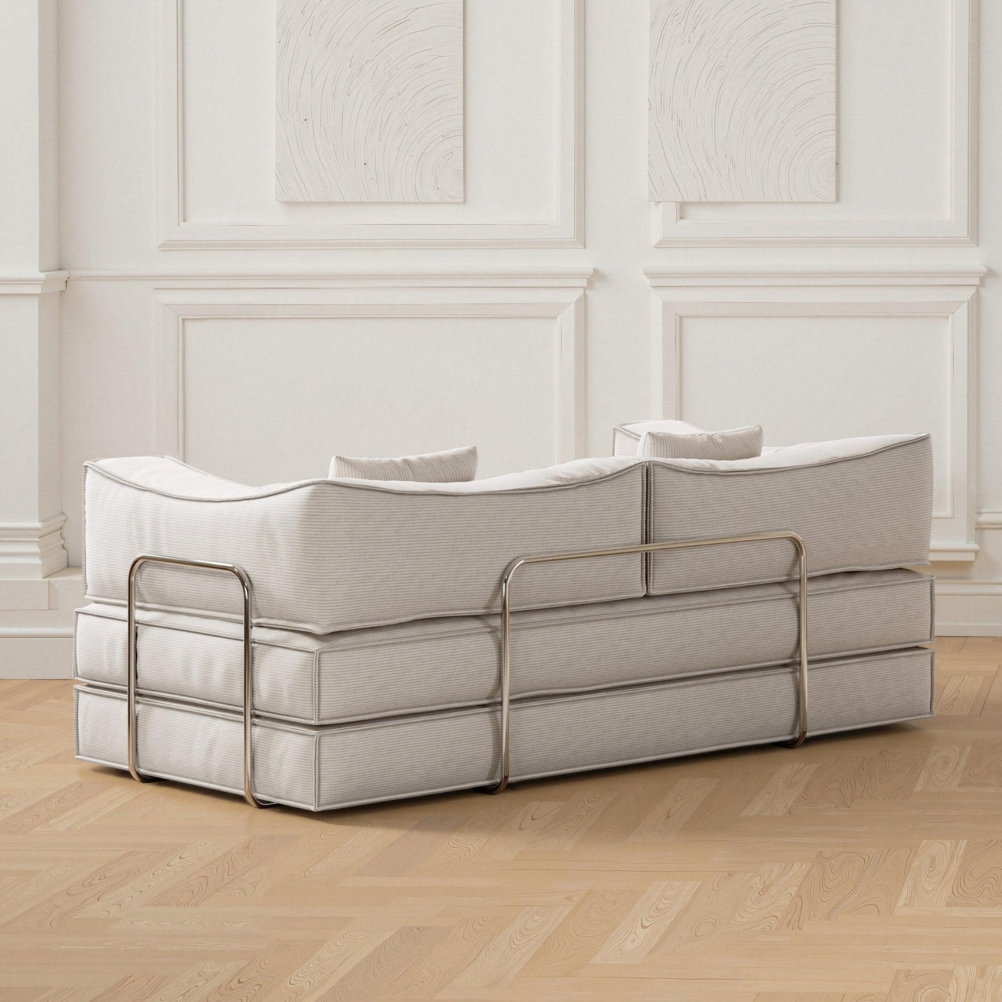 Canapé modulaire convertible en chenille de 82 pouces pour le salon