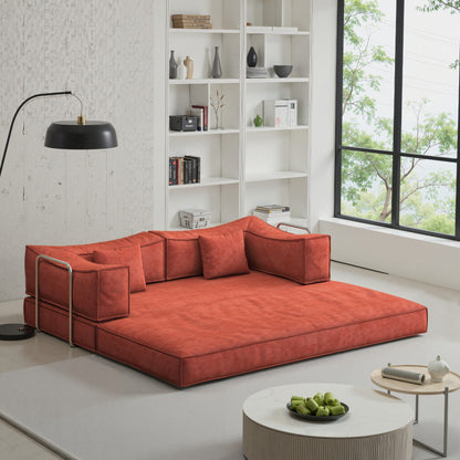 Canapé modulaire convertible en chenille de 82 pouces pour le salon