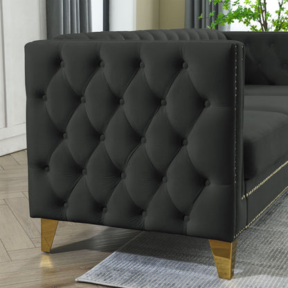 Canapé d'angle en velours de 82,2 pouces, canapé sectionnel en L, canapés d'angle 5 places avec 3 coussins pour salon, chambre, appartement