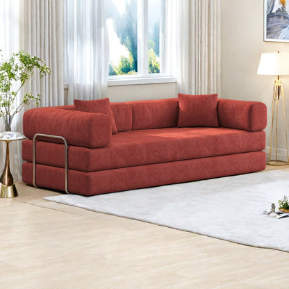 Canapé modulable 3 places en mousse 82,68 € avec dossier amovible, assise de 70 cm de large, housse lavable, structure en acier inoxydable