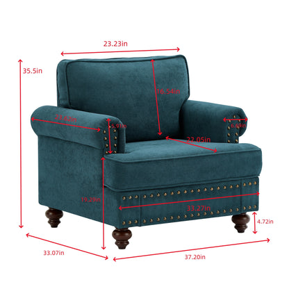 Canapé 3 places moderne en chenille de 82 pouces avec pieds marron, 2 oreillers et coussins amovibles, dossier