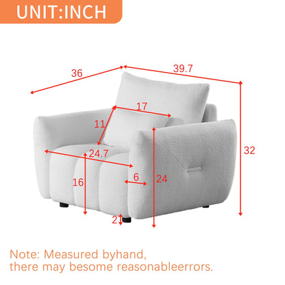 Canapé 3 places en tissu de 82 pouces avec coussins de dossier moelleux, cadre en bois massif et coussins en mousse confortables
