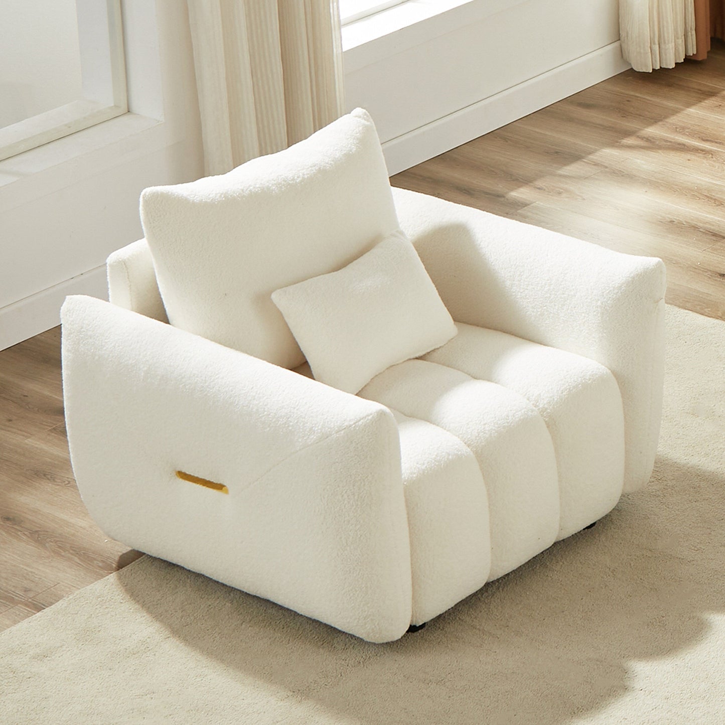Canapé 3 places en tissu de 82 pouces avec coussins de dossier moelleux, cadre en bois massif et coussins en mousse confortables