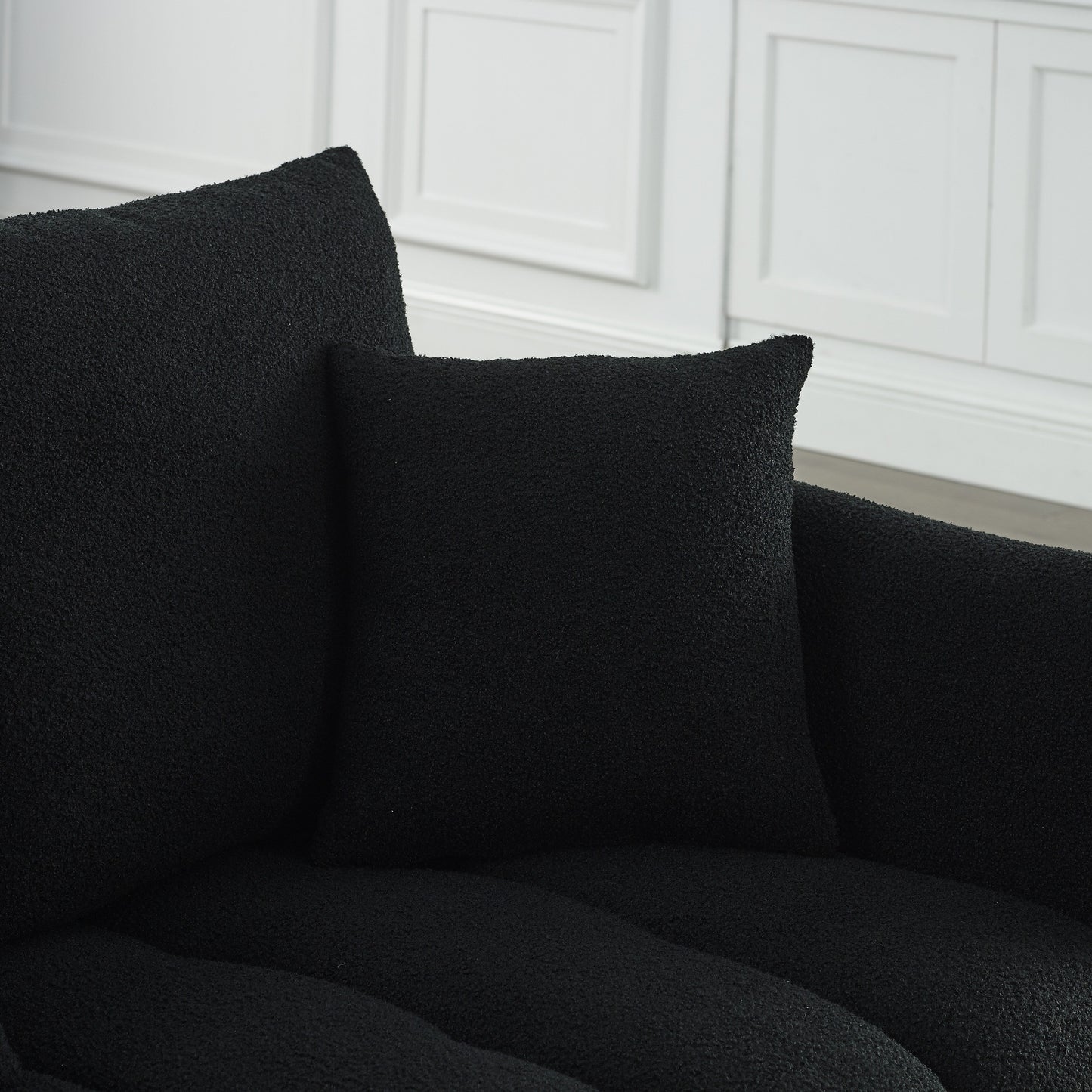 Canapé 3 places en tissu de 82 pouces avec coussins de dossier moelleux, cadre en bois massif et coussins en mousse confortables