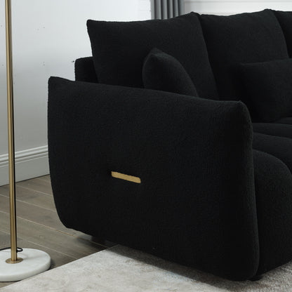 Canapé 3 places en tissu de 82 pouces avec coussins de dossier moelleux, cadre en bois massif et coussins en mousse confortables