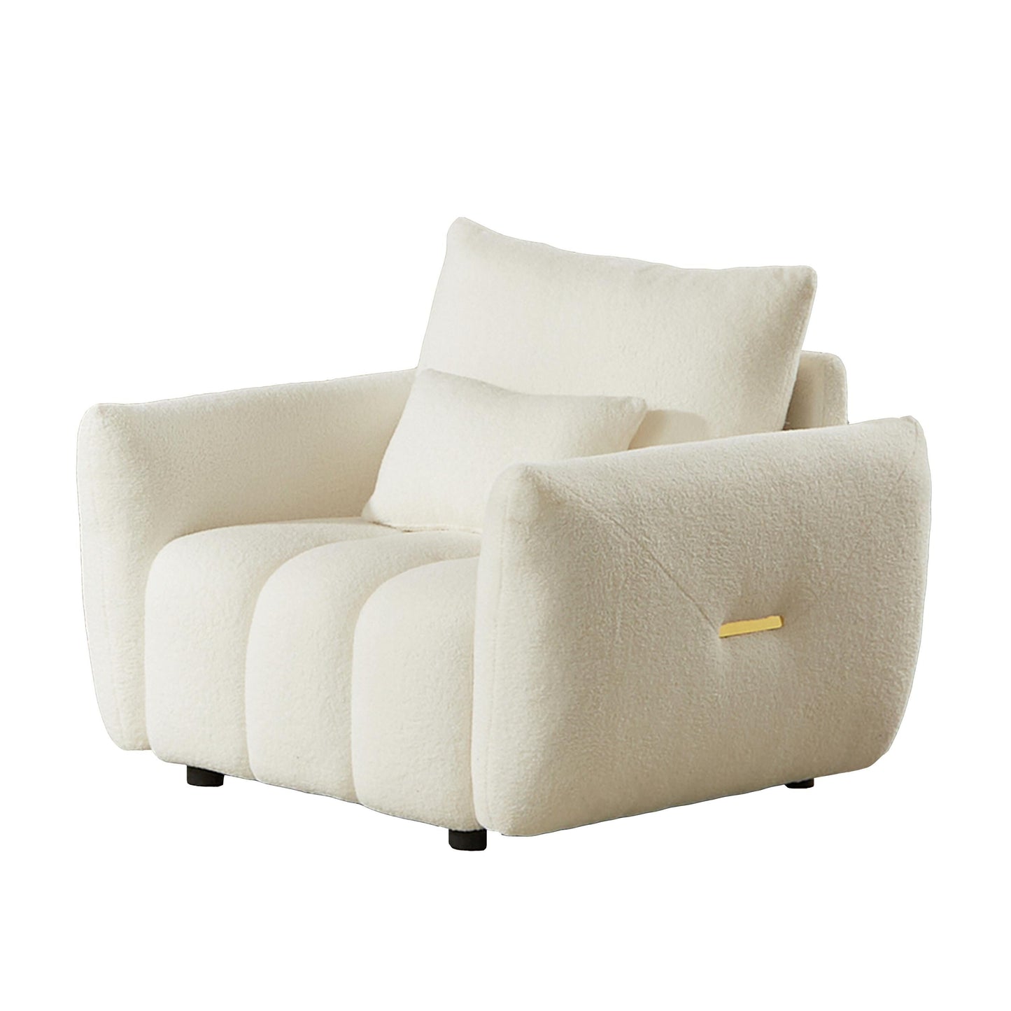 Canapé 3 places en tissu de 82 pouces avec coussins de dossier moelleux, cadre en bois massif et coussins en mousse confortables