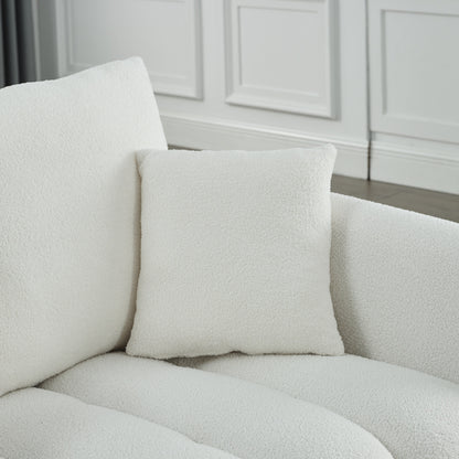 Canapé 3 places en tissu de 82 pouces avec coussins de dossier moelleux, cadre en bois massif et coussins en mousse confortables