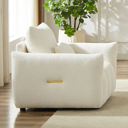 Canapé 3 places en tissu de 82 pouces avec coussins de dossier moelleux, cadre en bois massif et coussins en mousse confortables
