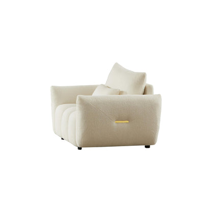 Canapé 3 places en tissu de 82 pouces avec coussins de dossier moelleux, cadre en bois massif et coussins en mousse confortables