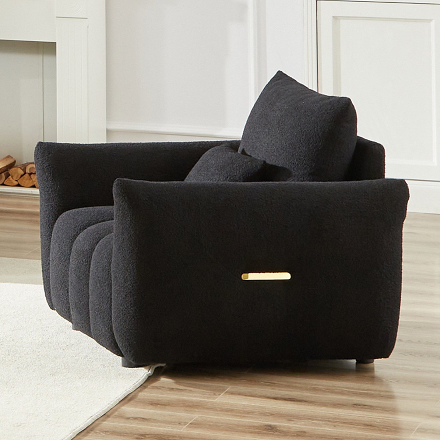 Canapé 3 places en tissu de 82 pouces avec coussins de dossier moelleux, cadre en bois massif et coussins en mousse confortables