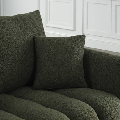 Canapé 3 places en tissu de 82 pouces avec coussins de dossier moelleux, cadre en bois massif et coussins en mousse confortables