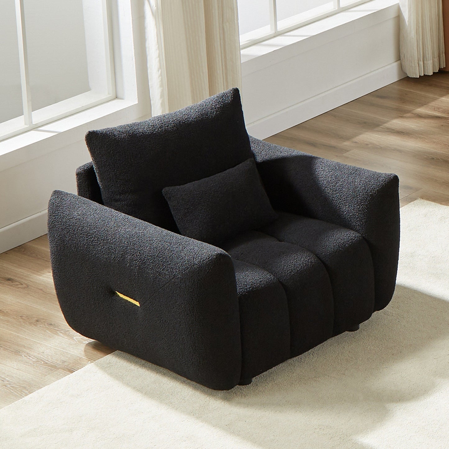 Canapé 3 places en tissu de 82 pouces avec coussins de dossier moelleux, cadre en bois massif et coussins en mousse confortables